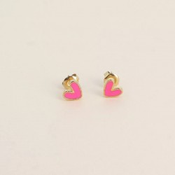 Boucles d'oreilles coeur pink