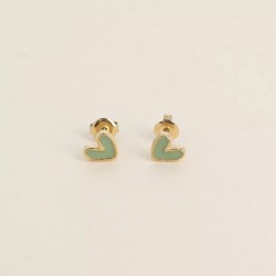 Boucles d'oreilles coeur sauge