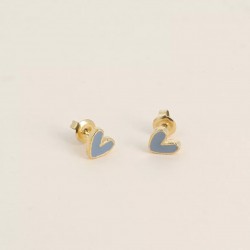 Boucles d'oreilles coeur bleu