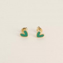 Boucles d'oreilles coeur vert