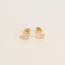 Boucles d'oreilles coeur rose