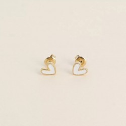 Boucles d'oreilles coeur blanc