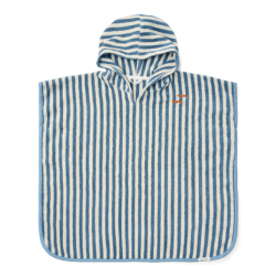Badeponcho gestreift blau...