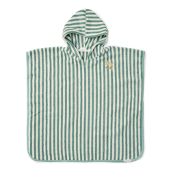 Poncho de bain rayé vert...